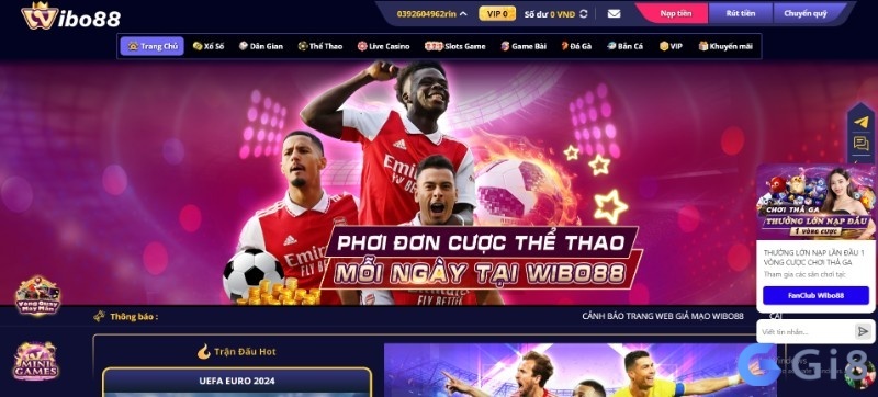 Wibo88 - Cổng game cá cược trực tuyến số 1 Việt Nam