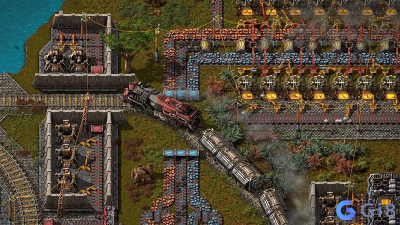 Người chơi Factorio xây dựng dây chuyền sản xuất tự động, bảo vệ nhà máy và tối ưu hóa tài nguyên để rời khỏi hành tinh alien Người chơi Factorio xây dựng dây chuyền sản xuất tự động, bảo vệ nhà máy và tối ưu hóa tài nguyên để rời khỏi hành tinh alien