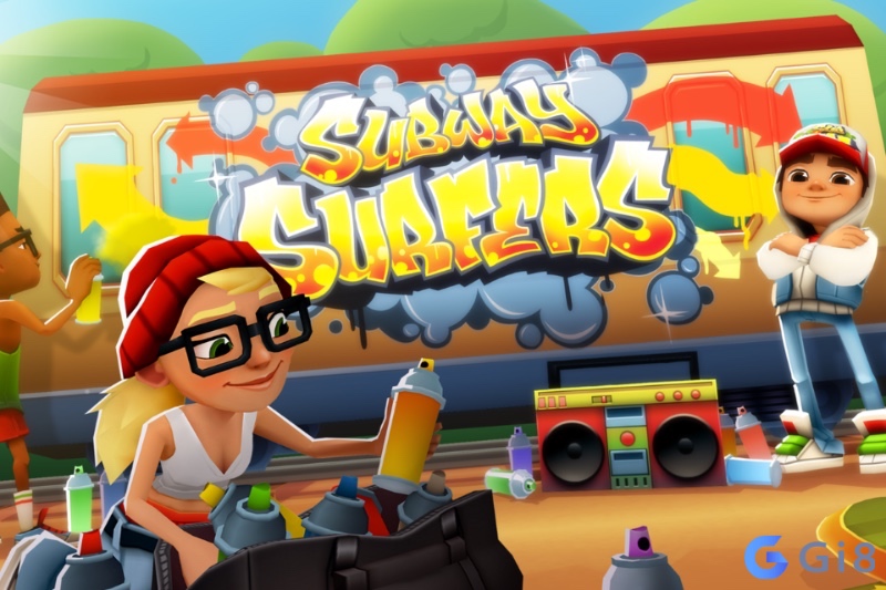 Người chơi điều khiển Jake né chướng ngại vật và thu thập tiền xu trong Subway Surfers Người chơi điều khiển Jake né chướng ngại vật và thu thập tiền xu trong Subway Surfers