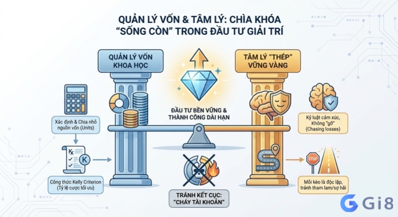 M&ocirc; h&igrave;nh chiến lược quản l&yacute; vốn khoa học v&agrave; t&acirc;m l&yacute; th&eacute;p vững v&agrave;ng, ứng dụng Kelly Criterion để đầu tư giải tr&iacute; bền vững, tr&aacute;nh ch&aacute;y t&agrave;i khoản