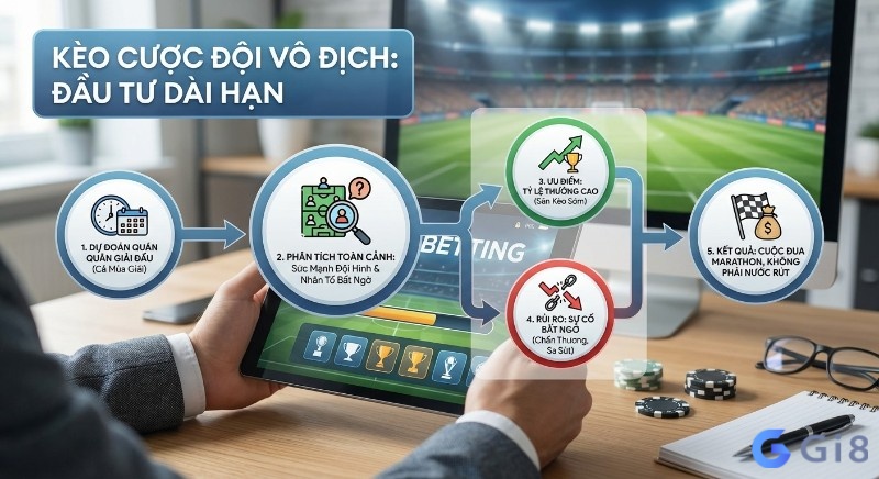 Quy trình 5 bước đầu tư kèo cược đội vô địch dài hạn, phân tích toàn cảnh, ưu điểm và các rủi ro cần lưu ý Quy trình 5 bước đầu tư kèo cược đội vô địch dài hạn, phân tích toàn cảnh, ưu điểm và các rủi ro cần lưu ý