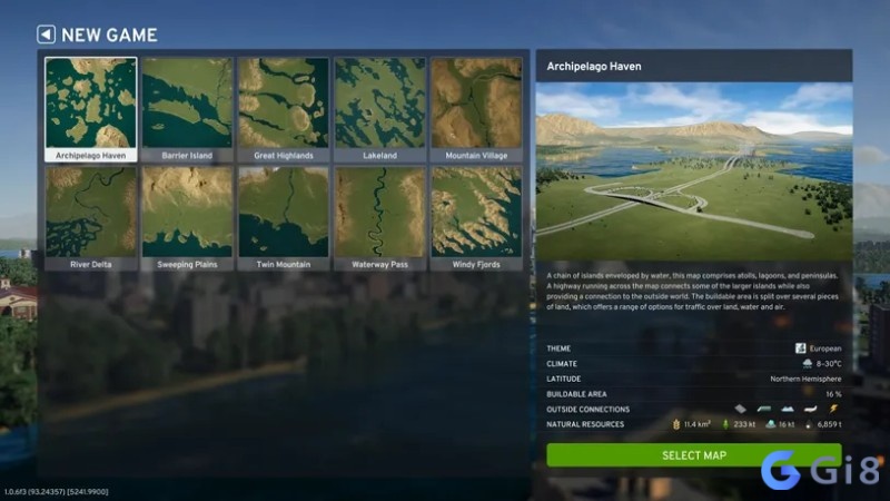 trục đường chính và các tuyến nhánh đơn giản trong Cities Skylines