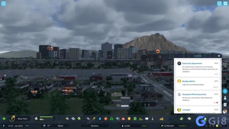 bệnh viện trường học và đồn cảnh sát đặt ở vị trí trung tâm trong Cities Skylines