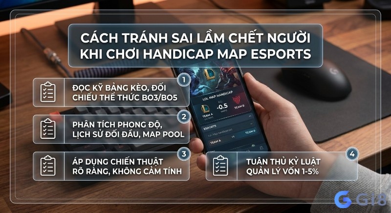 Checklist 4 nguyên tắc tránh sai lầm chết người, khi cược handicap map esports: đọc kèo, phân tích, chiến thuật và quản lý vốn