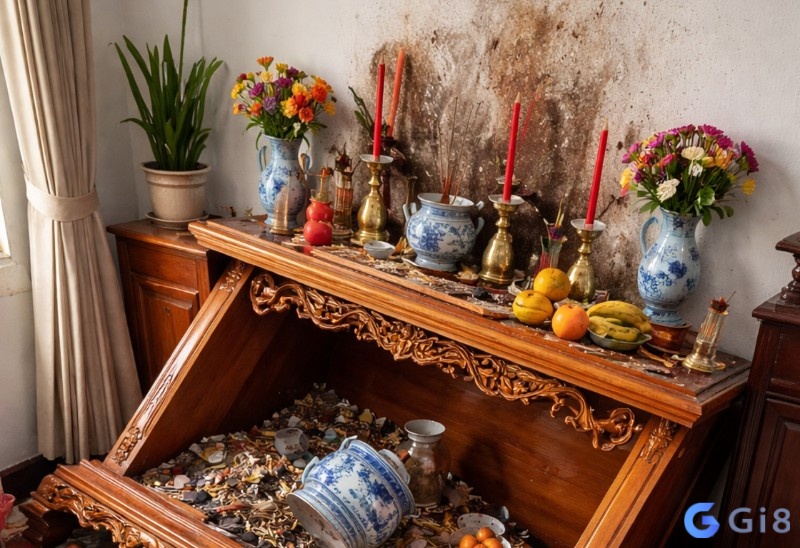 Mơ thấy bàn thờ bị đổ sập thì nên đánh con số mấy? Thường là số 07 - 70, đại diện cho mất mát