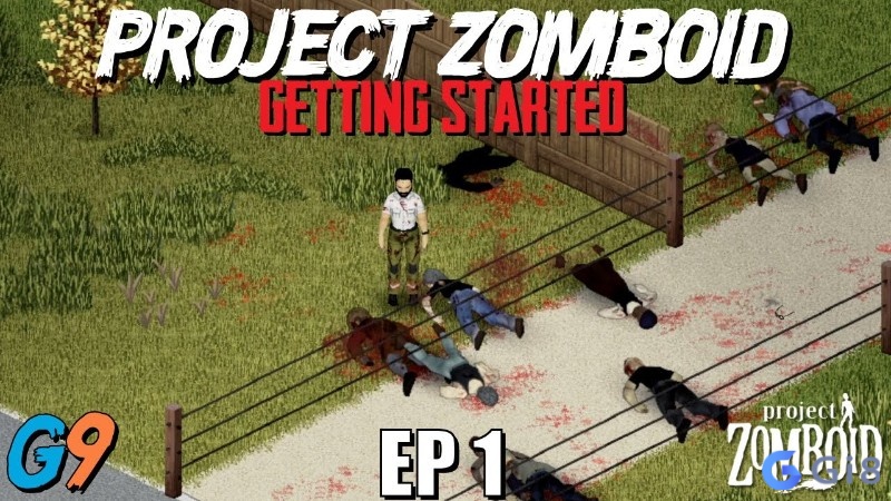 Người chơi bị bầy zombie truy đuổi trong Project Zomboid ở Knox County