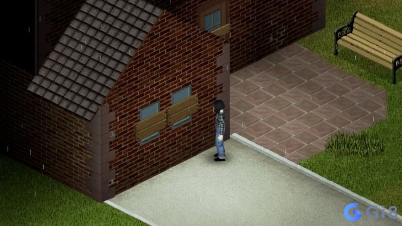 Căn nhà gia cố cửa sổ bằng ván gỗ trong bối cảnh sinh tồn zombie