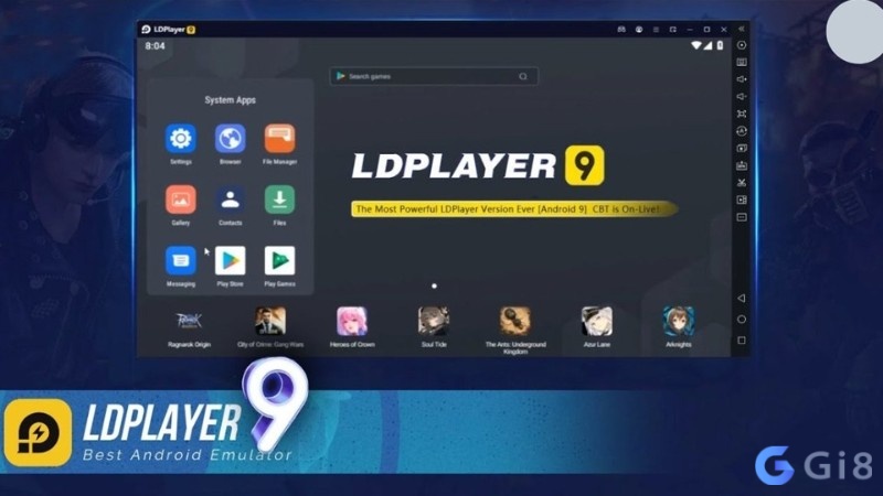 Giao diện LDPlayer trên PC với màn hình giả lập Android và các game mobile quen thuộc