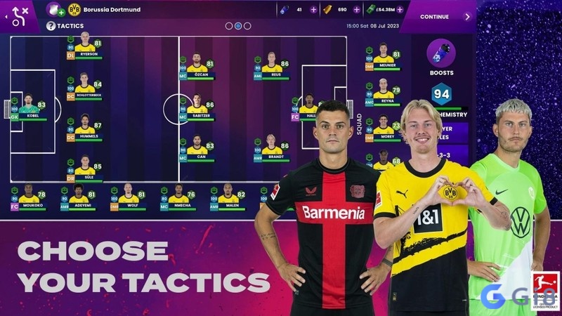 Soccer Manager 2024 với bảng chiến thuật và quản lý cầu thủ trên Android