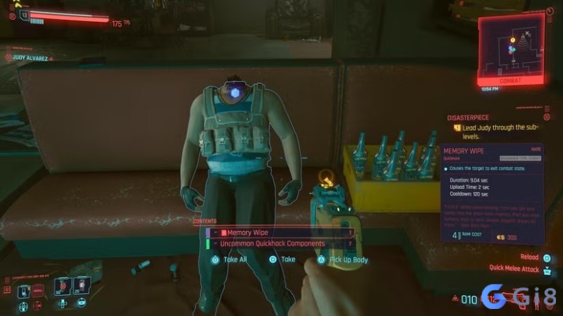 Các loại súng và cyberware chiến đấu xuất hiện trong một trận đánh ở Night City