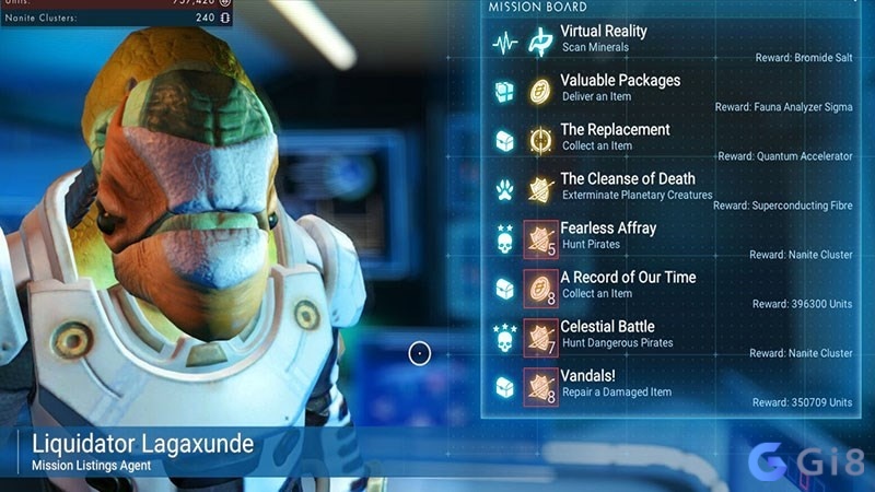 Giao diện nhiệm vụ trong No Man’s Sky