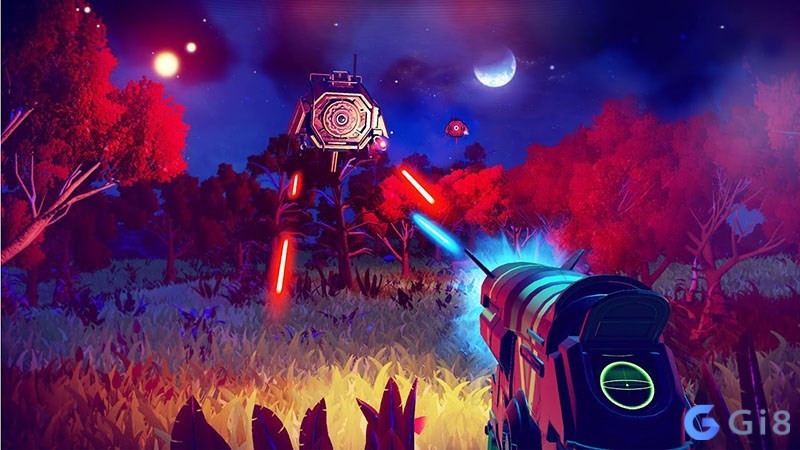Nhân vật quét tài nguyên trên hành tinh No Man’s Sky