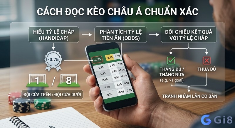 Quy trình 3 bước đọc kèo châu Á bóng đá chuẩn xác: hiểu tỷ lệ chấp, phân tích tiền ăn để tránh nhầm lẫn cơ bản khi đối chiếu kết quả