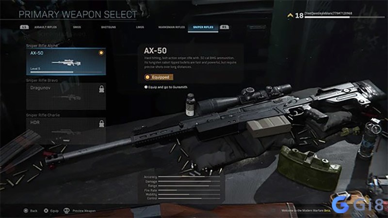 Bộ vũ khí gồm súng trường, súng tiểu liên và súng ngắm trong game hành động FPS
