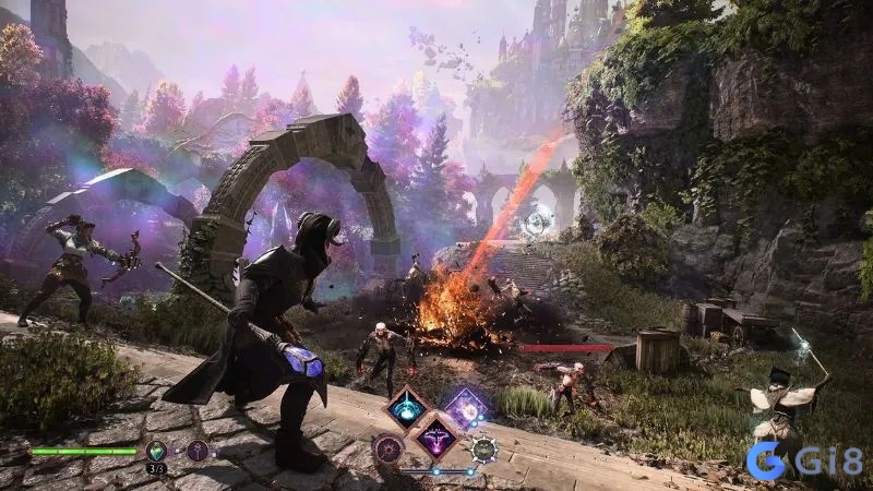 Đội hình chiến đấu đối đầu quái vật trong game nhập vai chiến thuật