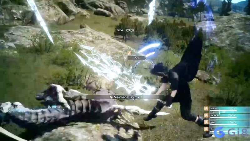 Noctis dùng Warp Strike trong trận chiến Final Fantasy XV