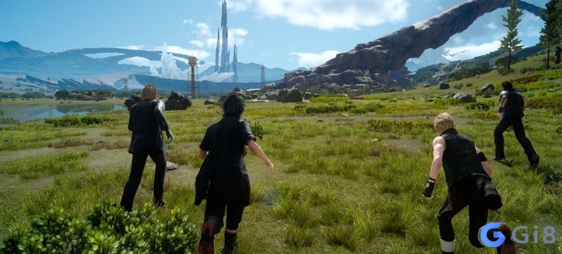 Noctis và đồng đội săn quái trong thế giới mở Final Fantasy XV
