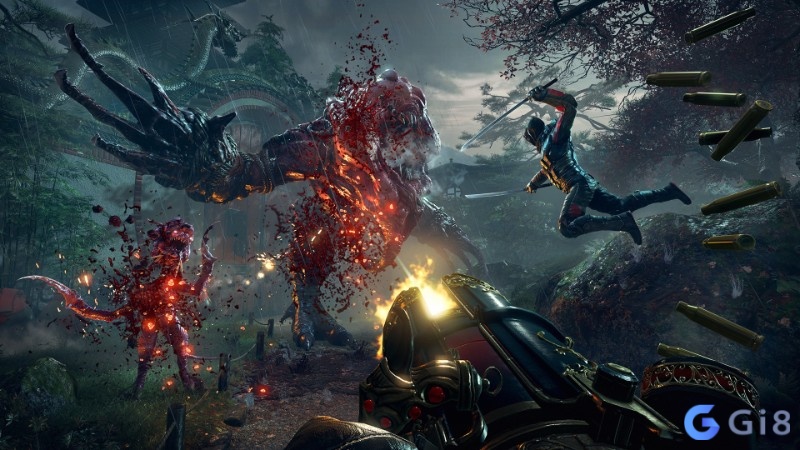 Shadow Warrior 2 kết hợp kiếm thuật, súng đạn và co-op tốc độ cao rất giải trí