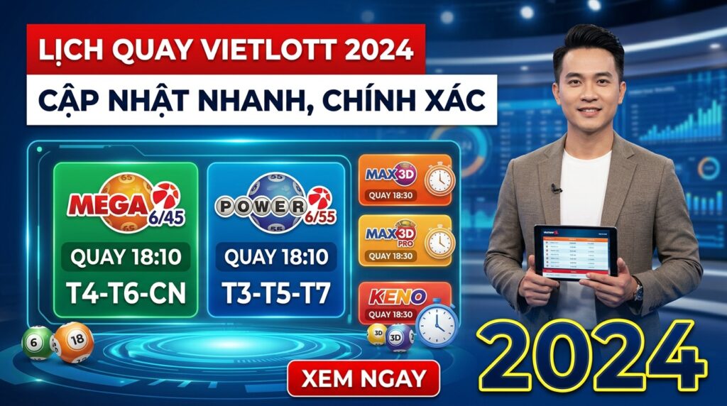 Lịch quay Vietlott mới nhất: Cập nhật nhanh, chính xác 2026